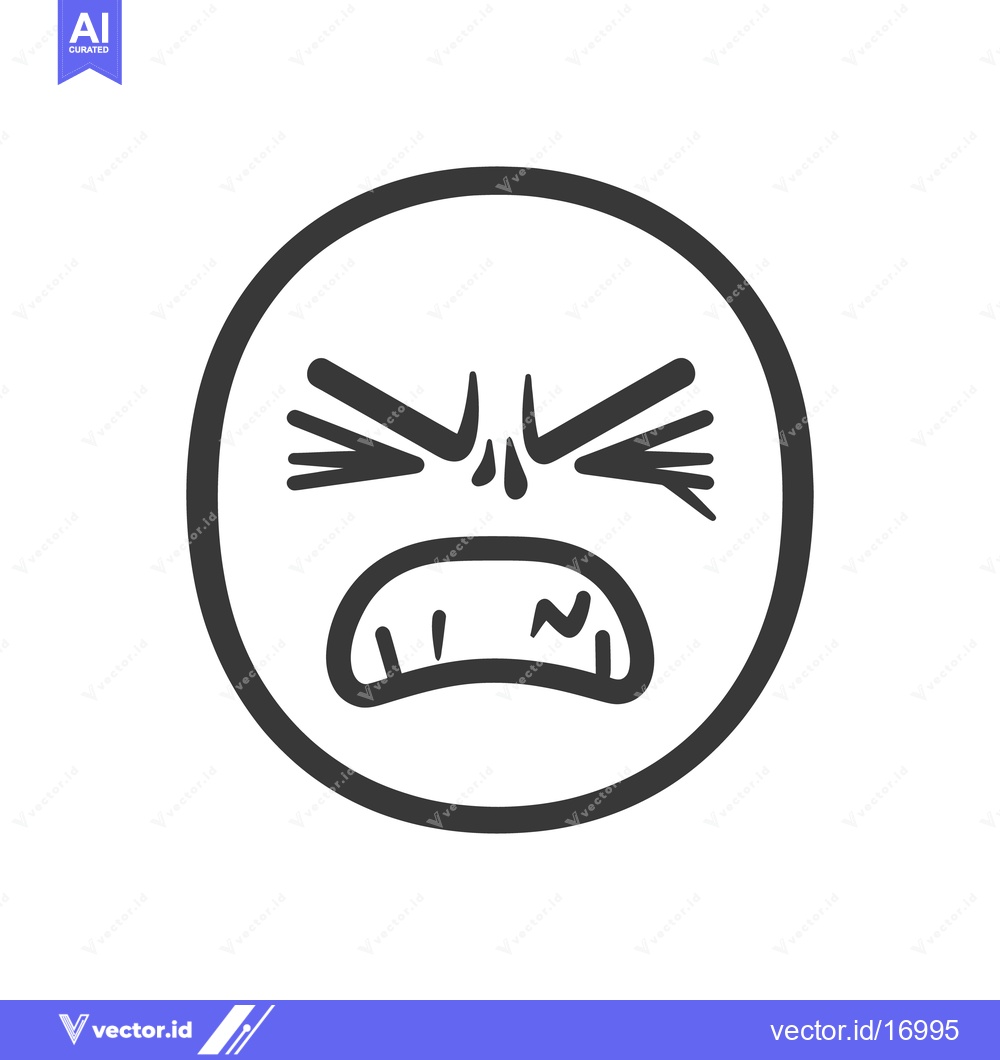 Premium Vector dari A circular image depicts an animated expression of anger