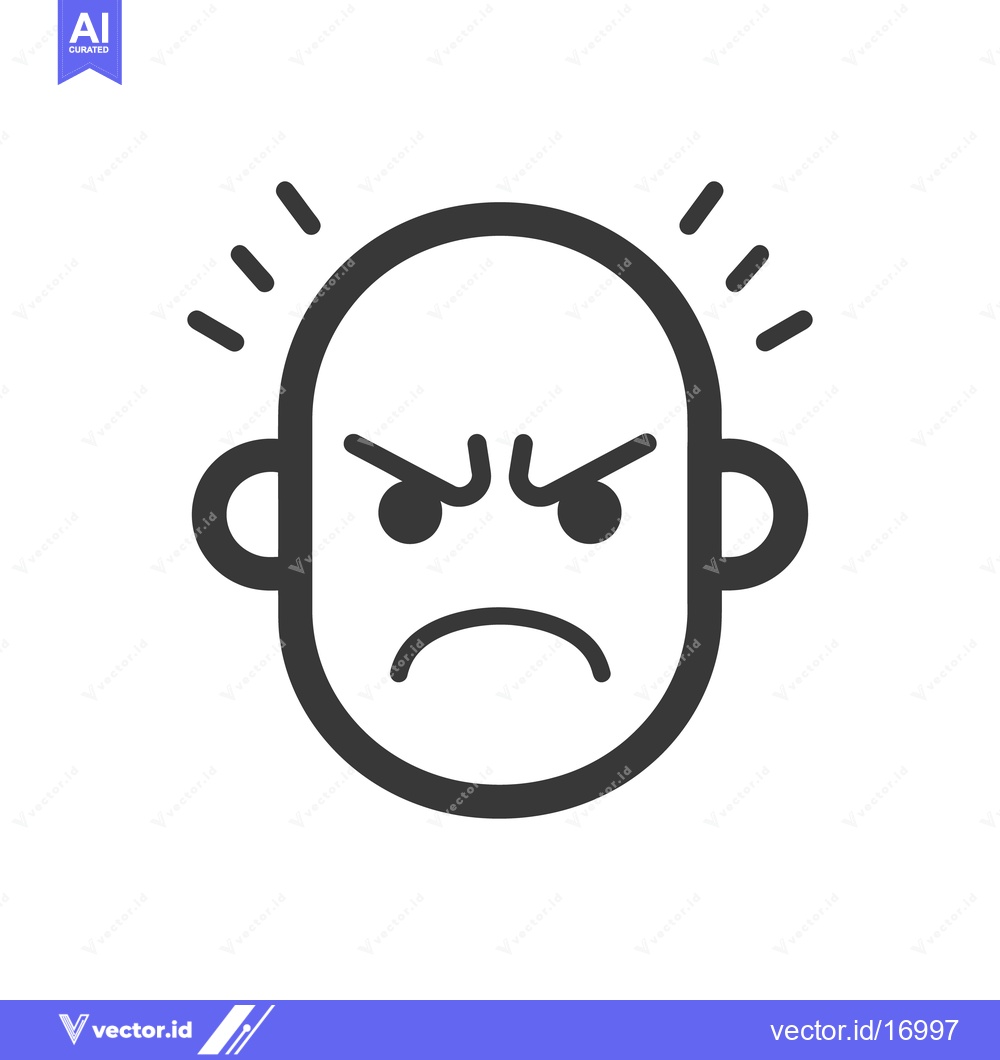 Premium Vector dari A simple illustration of an angry face with expressive features