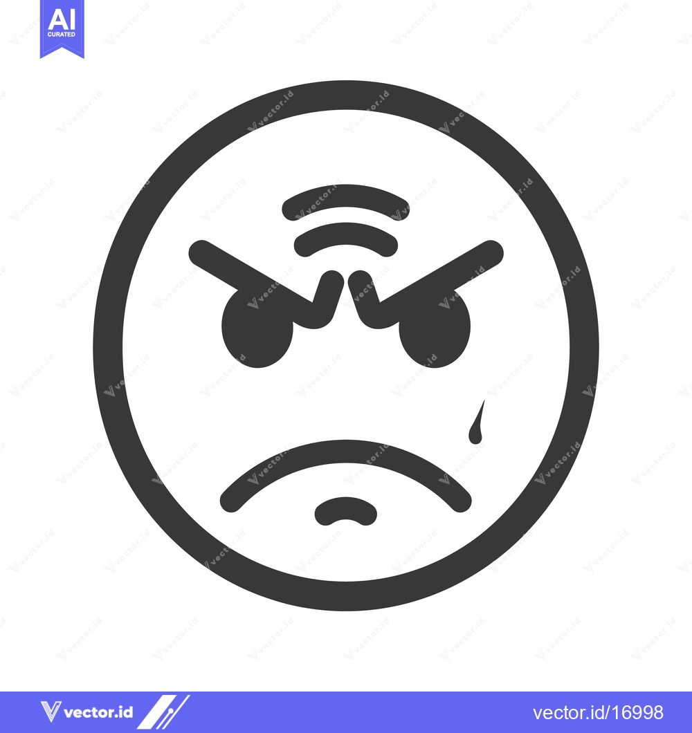 Premium Vector dari An angry expression is portrayed within a simple circular shape