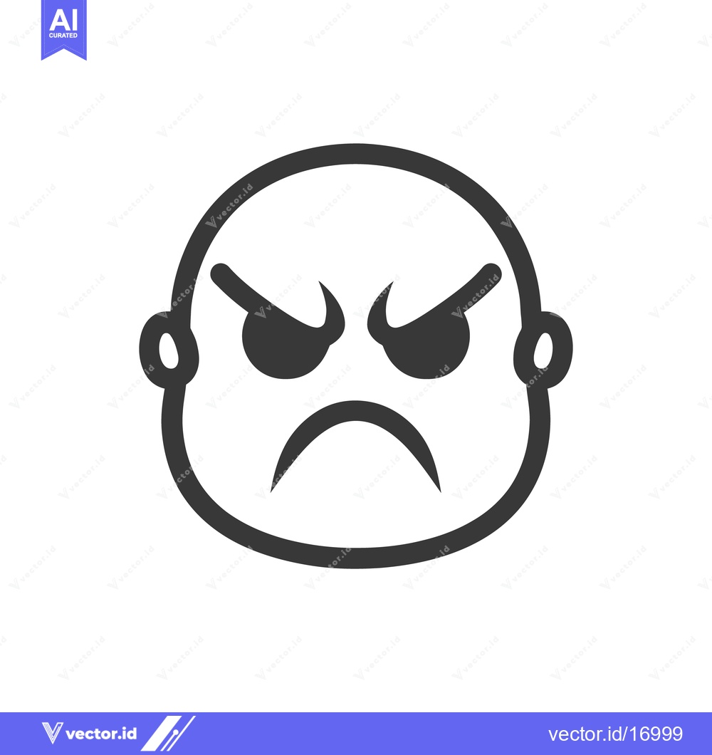 Premium Vector dari An angry looking face with furrowed brow and intense eyes