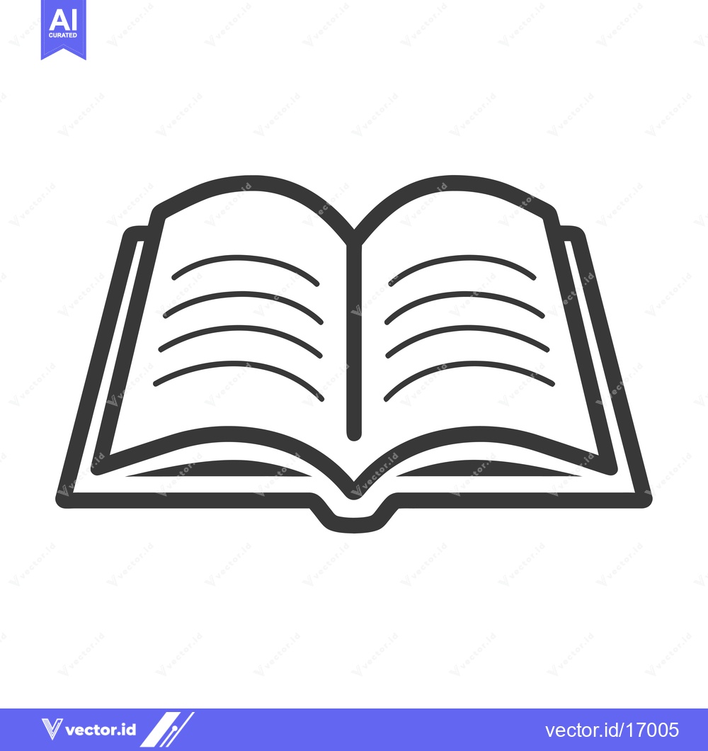 Premium Vector dari An open book with multiple horizontal lines on each page