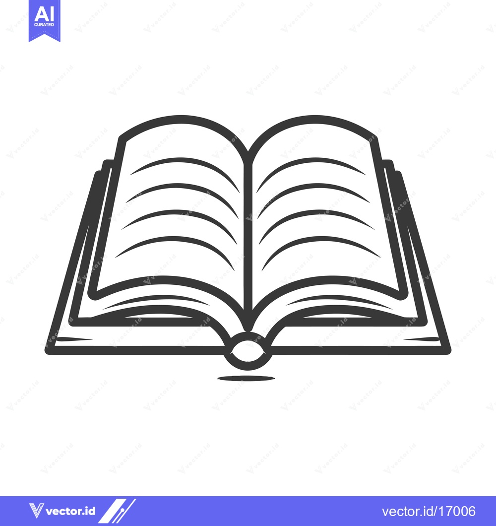 Premium Vector dari An open book with multiple pages and a thick spine