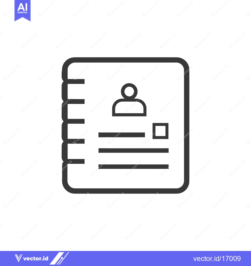 Premium Vector of A notebook icon with a person symbol and lines for information