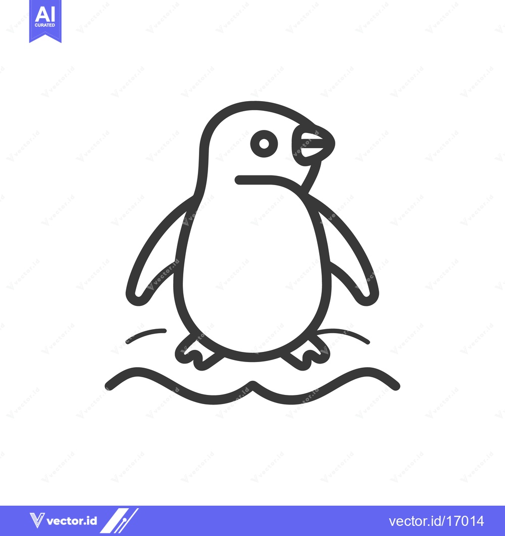 Premium Vector of A Simple Graphic Illustration Depicting a Small Penguin Standing