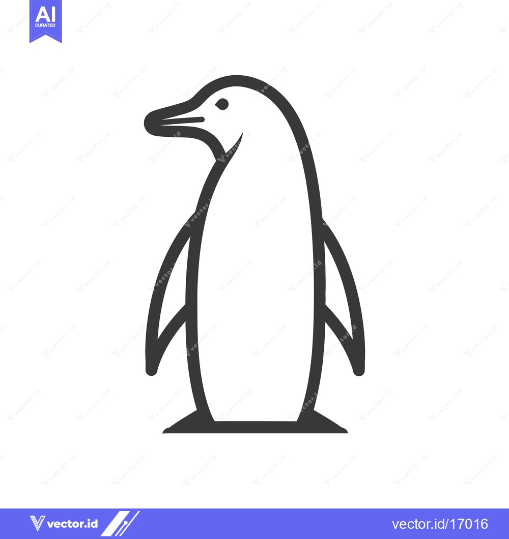 Premium Vector dari A stylized illustration depicting a simple penguin in minimalist style