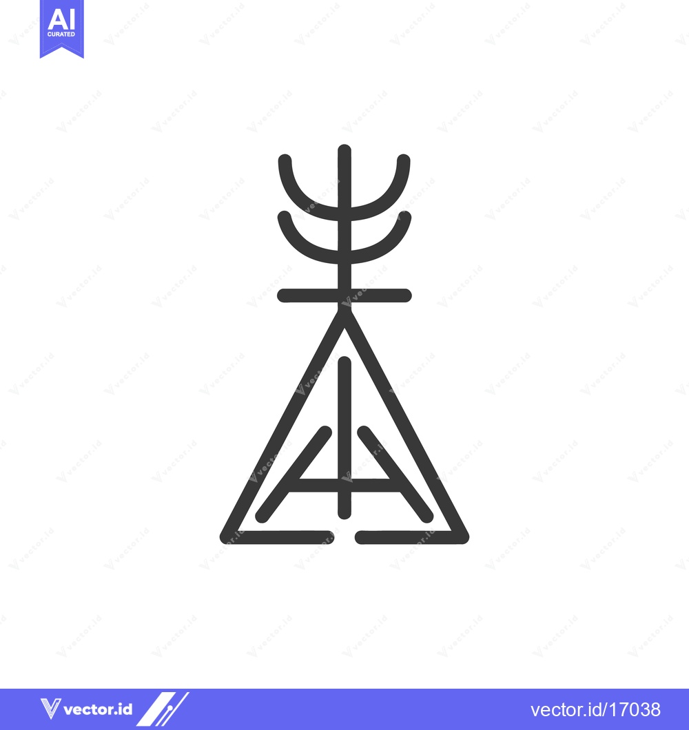 Premium Vector dari A simple geometric abstract symbol comprised of lines and shapes