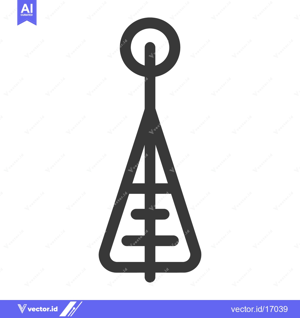 Premium Vector of A simple minimalist icon depicting a communication antenna tower
