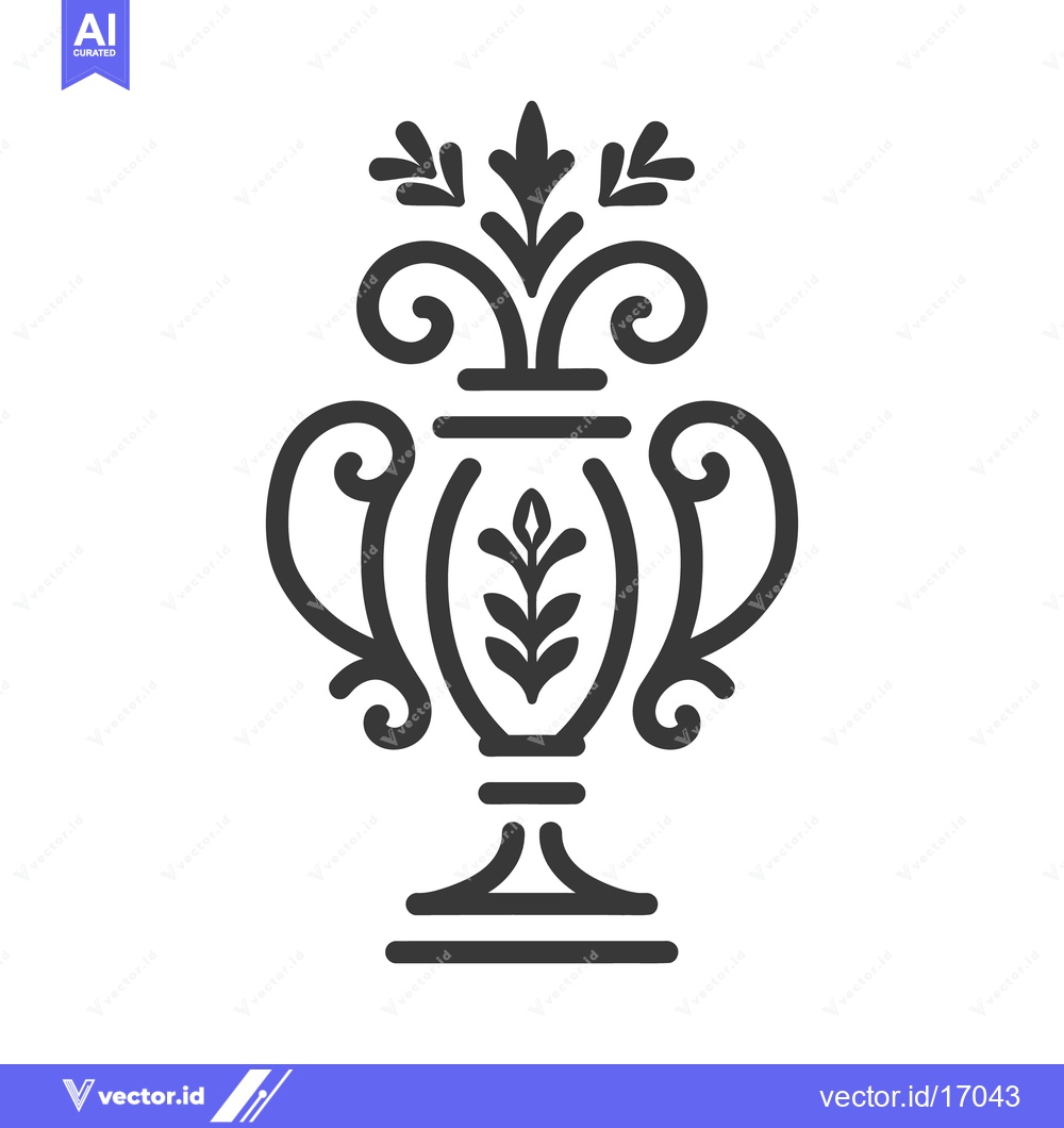 Premium Vector dari Decorative vase design with floral elements and stylized features