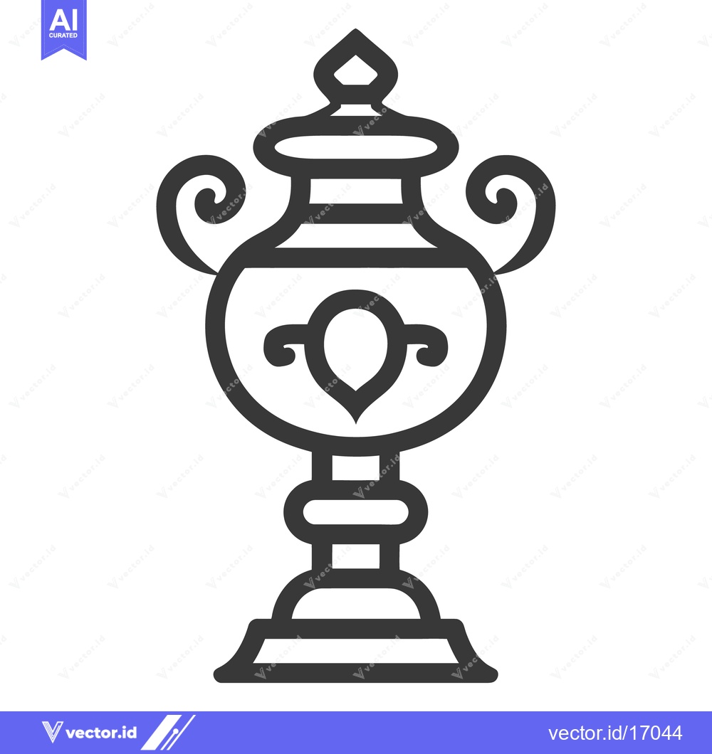 Premium Vector of An ornate symmetrical illustration depicting an elegant decorative ves