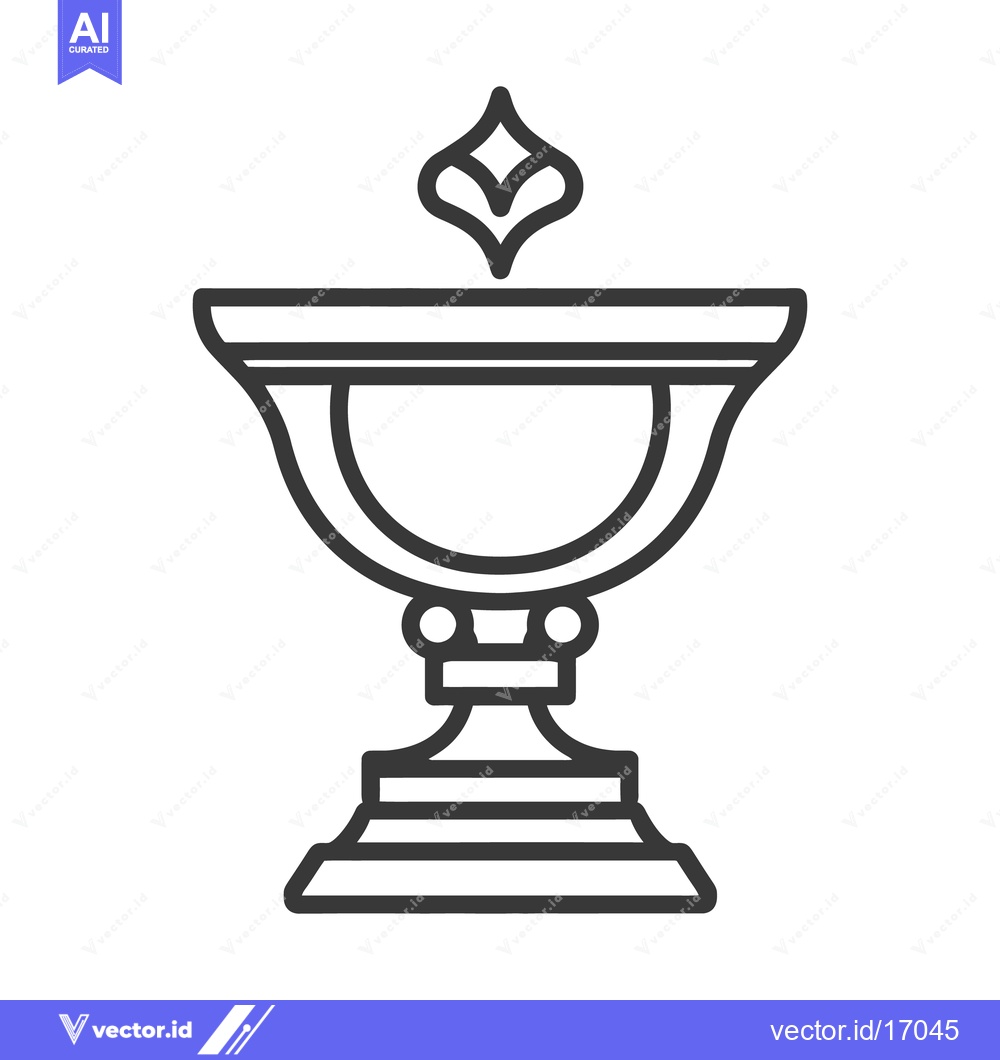 Premium Vector of An illustrated ornate chalice with a decorative stylized emblem on top