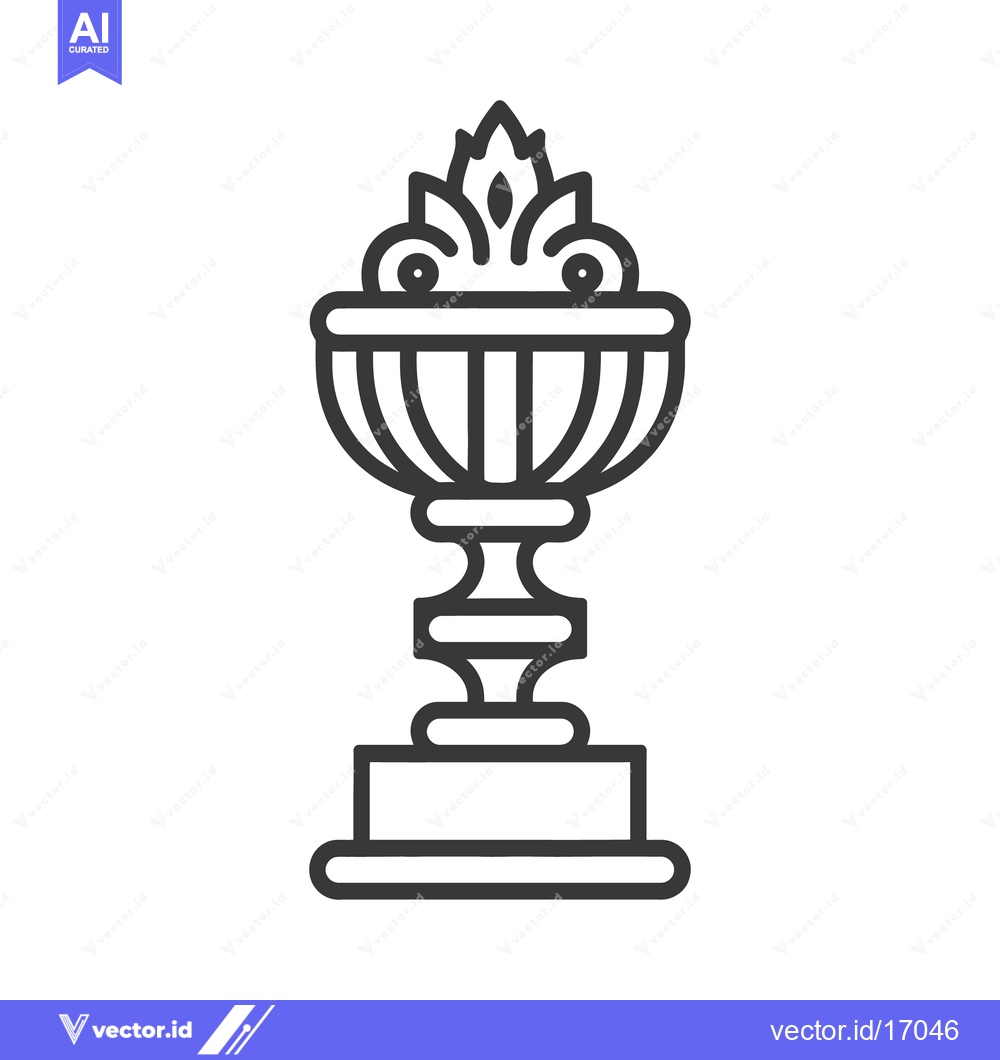 Premium Vector of A detailed black and white illustration of an ornate pedestal vase