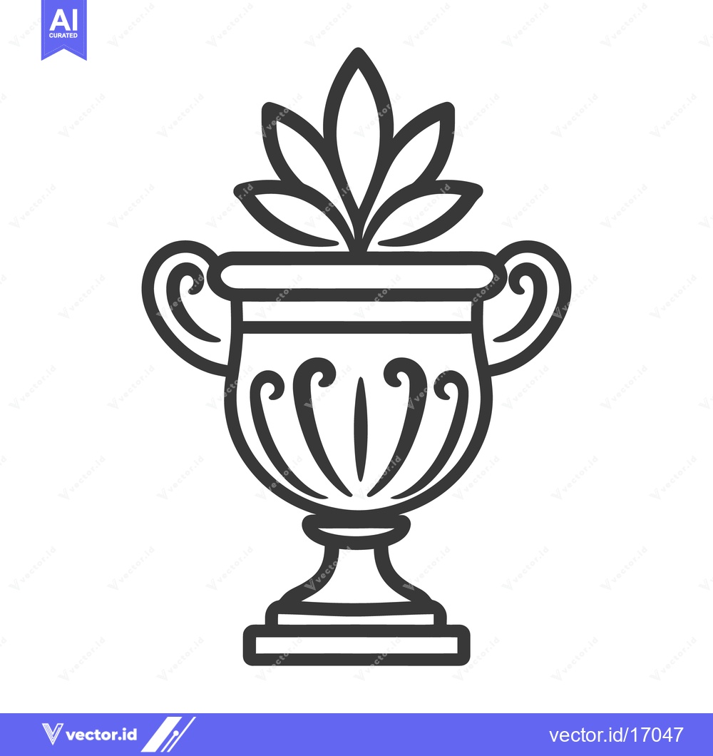 Premium Vector dari A classical styled vessel containing decorative leaves and handles