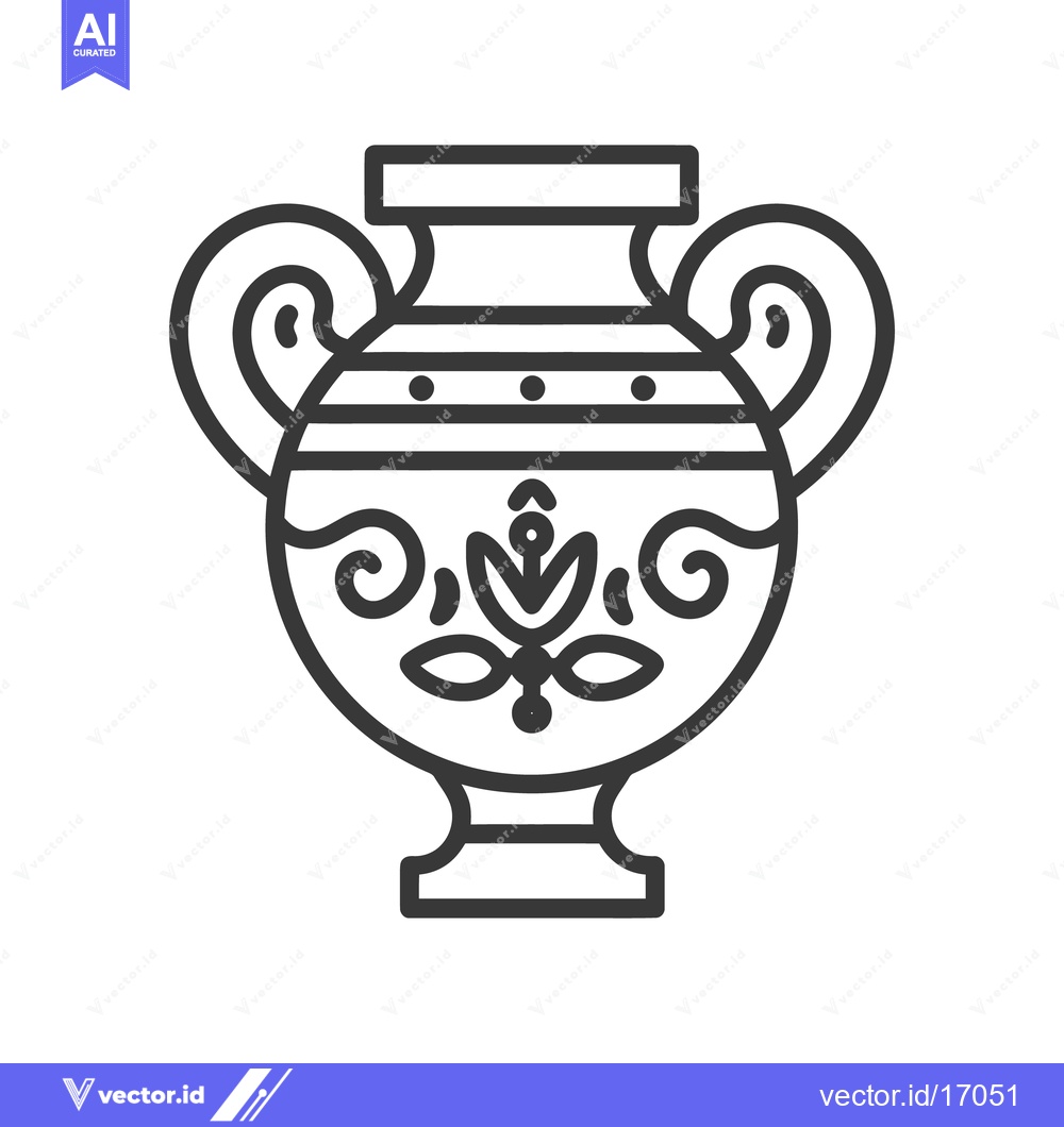 Premium Vector dari An antique vase with decorative patterns and stylized handles is shown