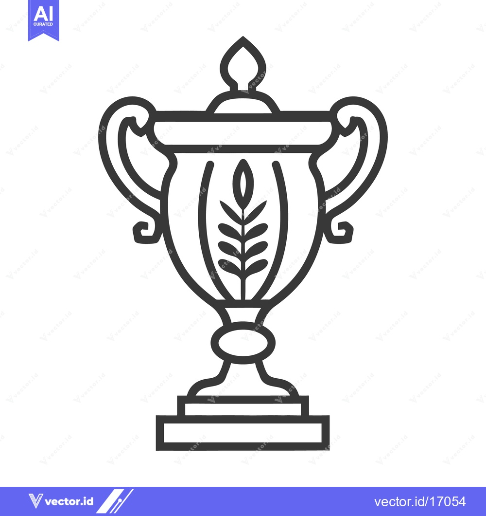 Premium Vector dari A simple black and white illustration of a trophy cup