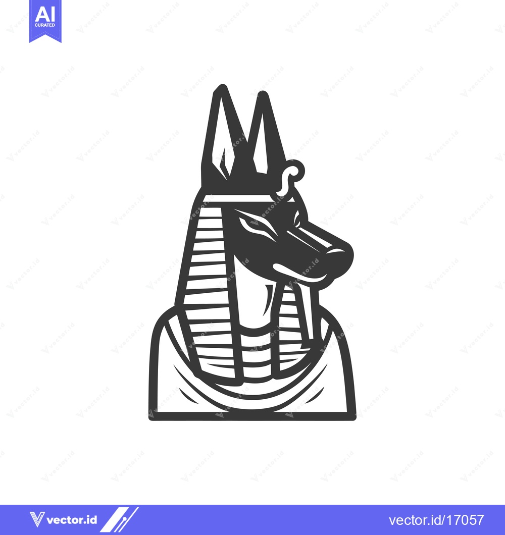 Premium Vector dari Anubis, Egyptian God of the Dead, Depicted as a Jackal