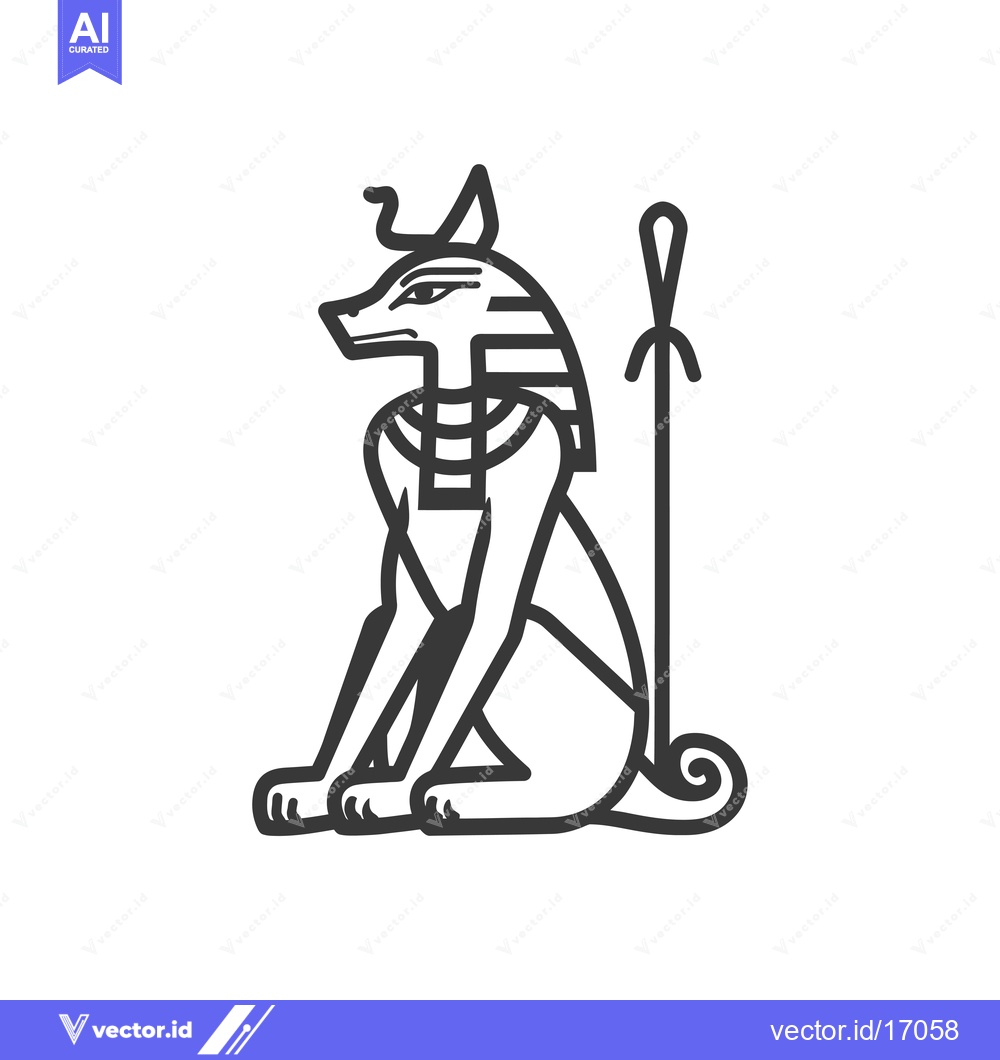 Premium Vector of Anubis, Egyptian God of the Dead, Depicted as a Jackal