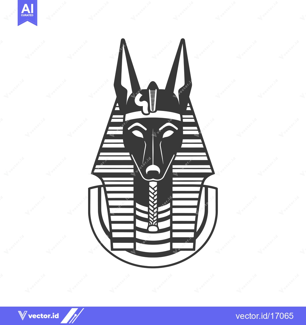 Premium Vector dari Anubis, the Egyptian God of the Dead, Depicted as a Jackal with a Huma