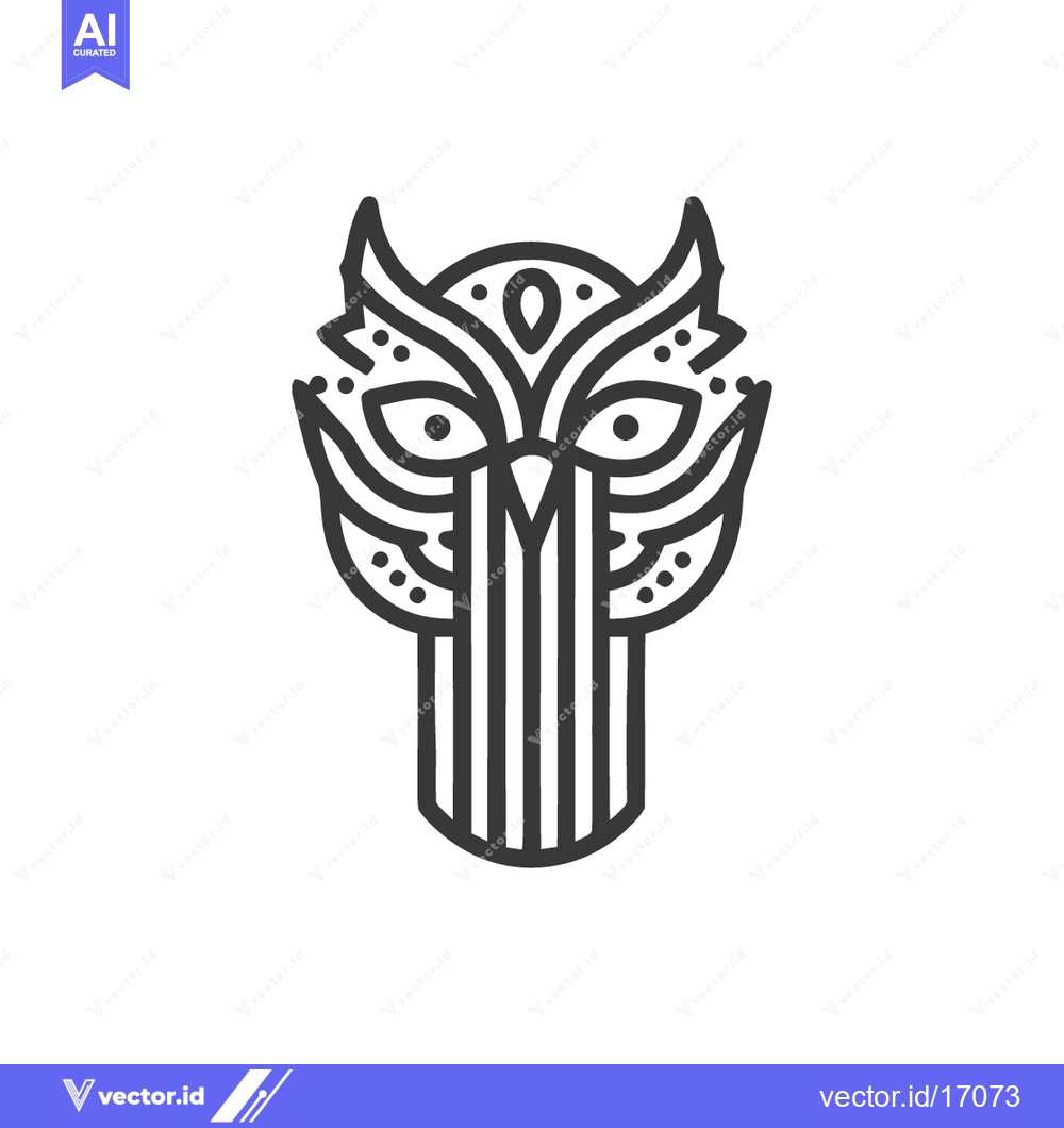 Premium Vector dari Stylized Owl Mask Icon with Geometric Lines and Minimalist Design
