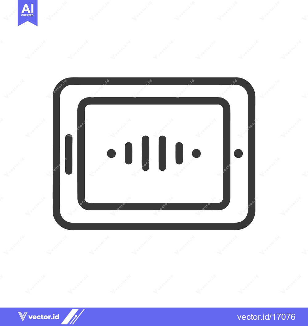 Premium Vector of Tablet Voice Recognition Icon: Minimalist Design for Modern Technology