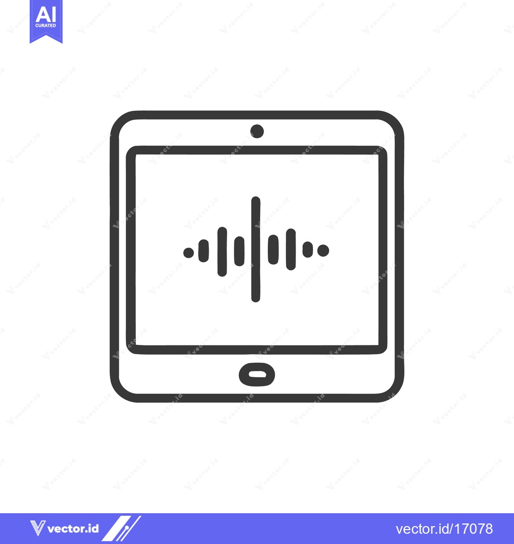 Premium Vector dari Tablet with Sound Waveform Display: Modern Technology and Audio Visual