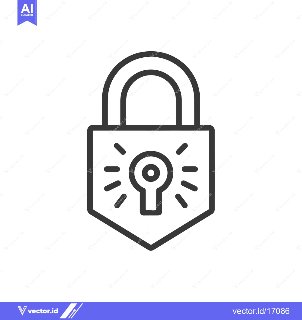 Premium Vector dari A padlock with a lightbulb in the center as an icon