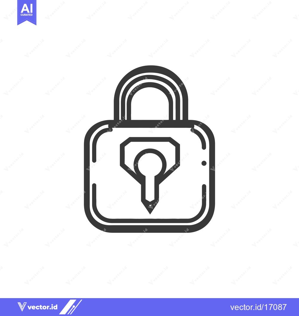 Premium Vector dari A Padlock with a Pencil as a Keyhole Icon