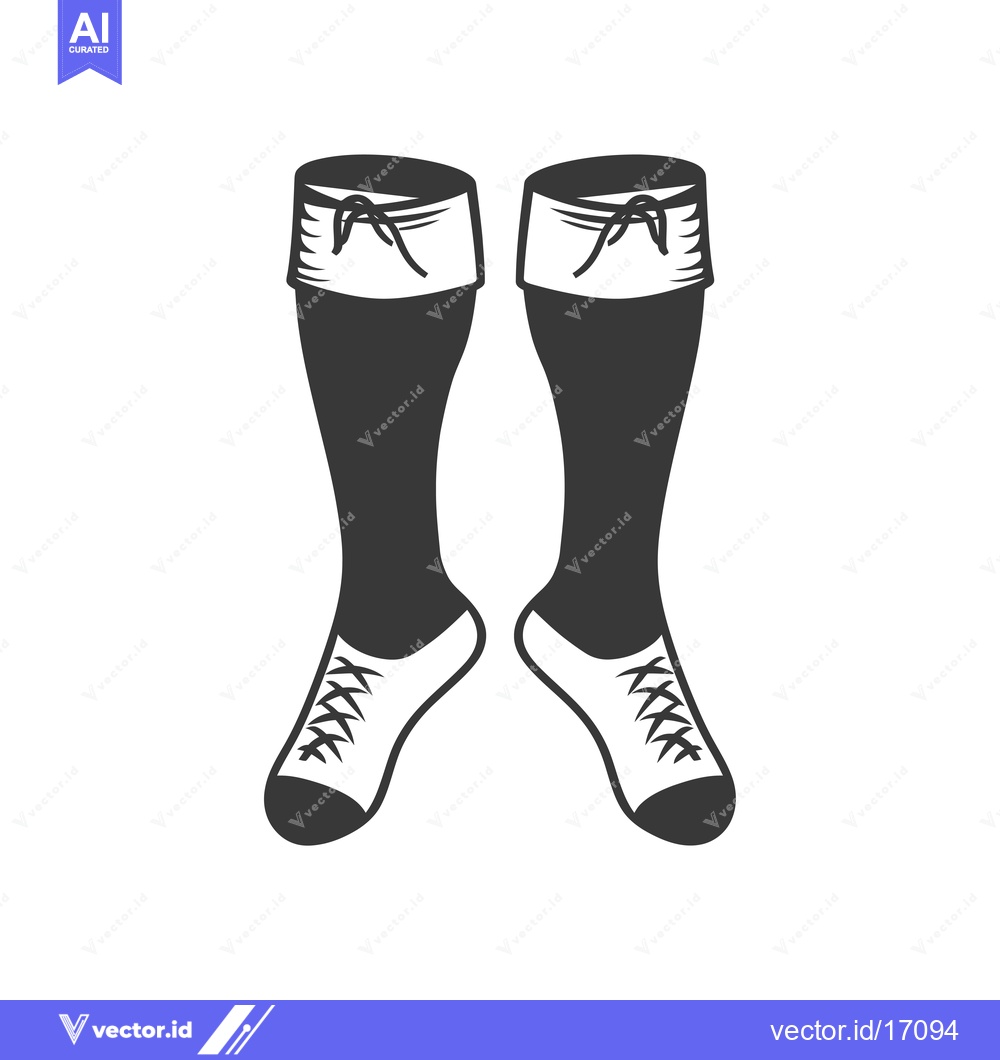 Premium Vector dari A Pair of Black and White Football Socks with Laces