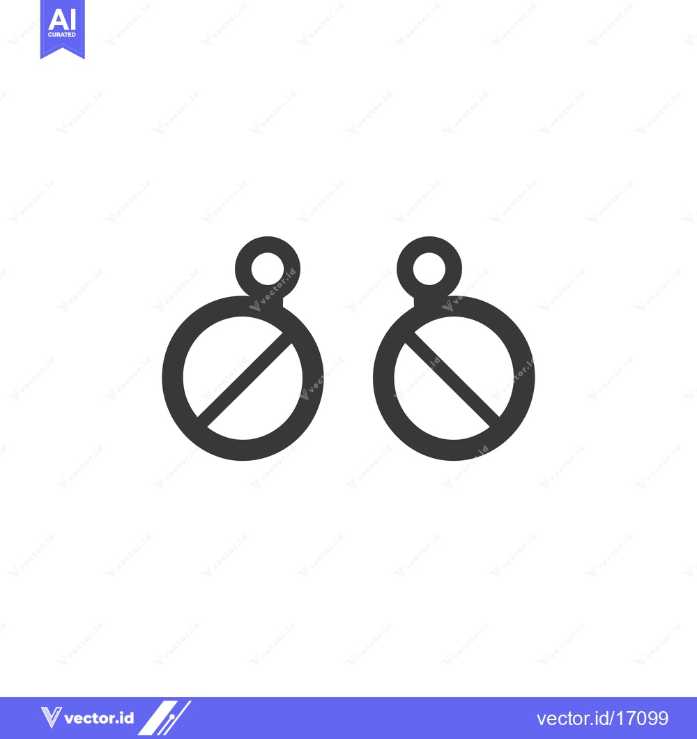 Premium Vector dari A pair of simple black line drawing earrings with a circle and diagona