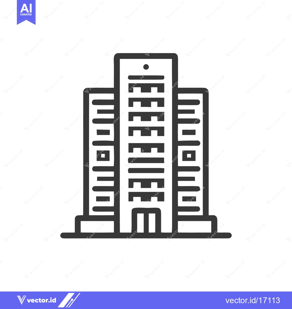 Premium Vector dari Minimalist Building Icon: Modern Architecture with Clean Lines