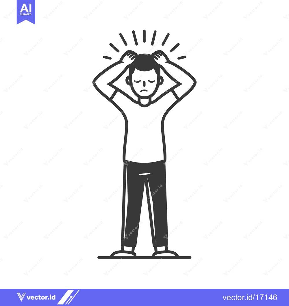 Premium Vector dari A Person Grasping Their Head in Frustration