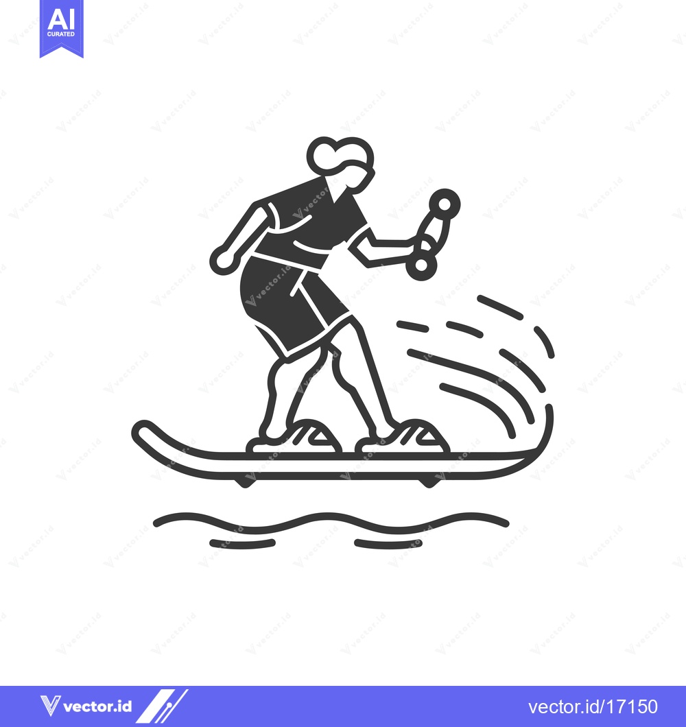 Premium Vector of A Person Holding Two Dumbbells While Waterskiing