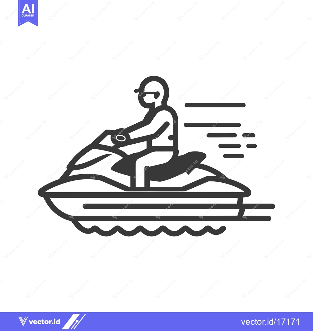 Premium Vector of A Person Riding a Jet Ski on Water