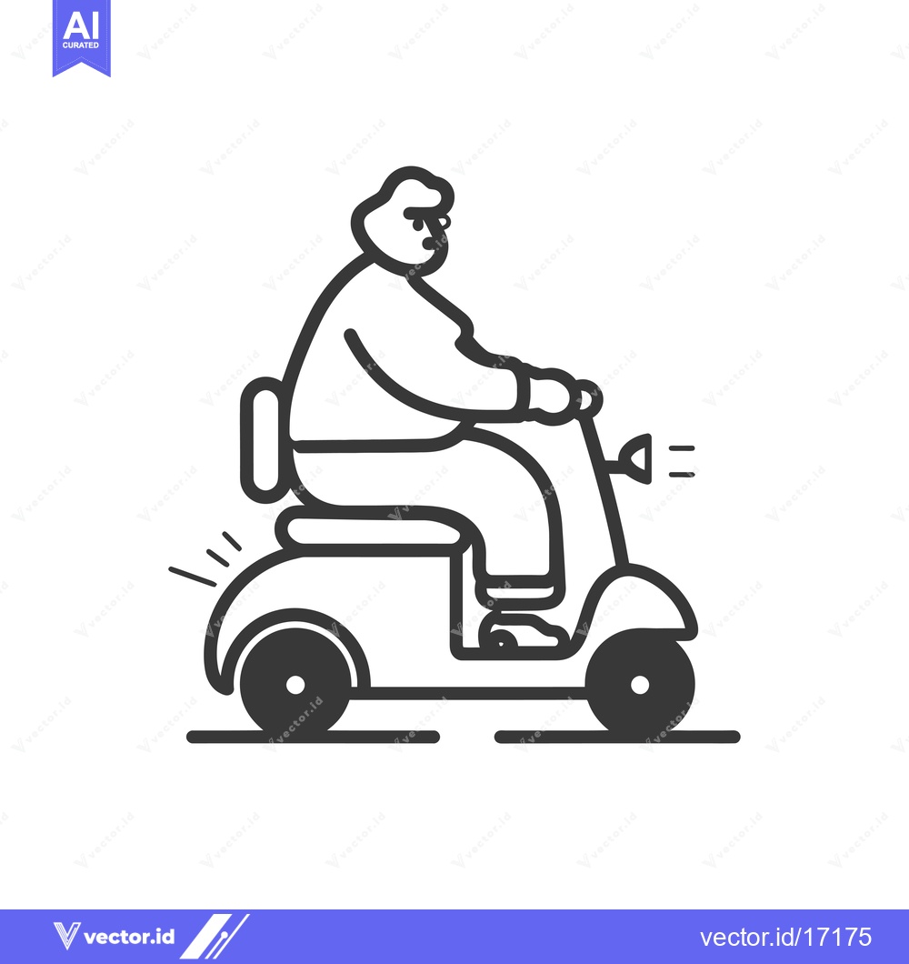 Premium Vector dari A person riding a mobility scooter with a headlight
