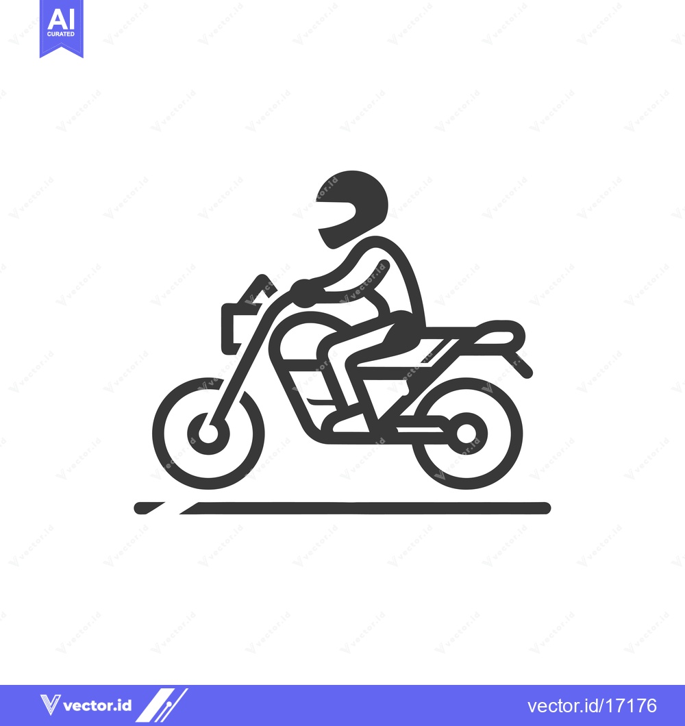 Premium Vector dari A Person Riding a Motorcycle in a Helmet