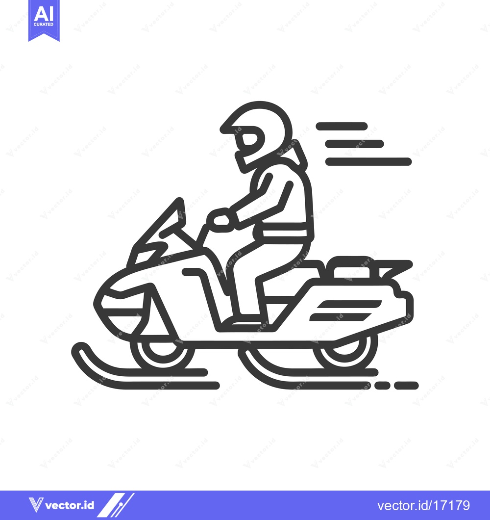 Premium Vector dari A Person Riding a Snowmobile at High Speed