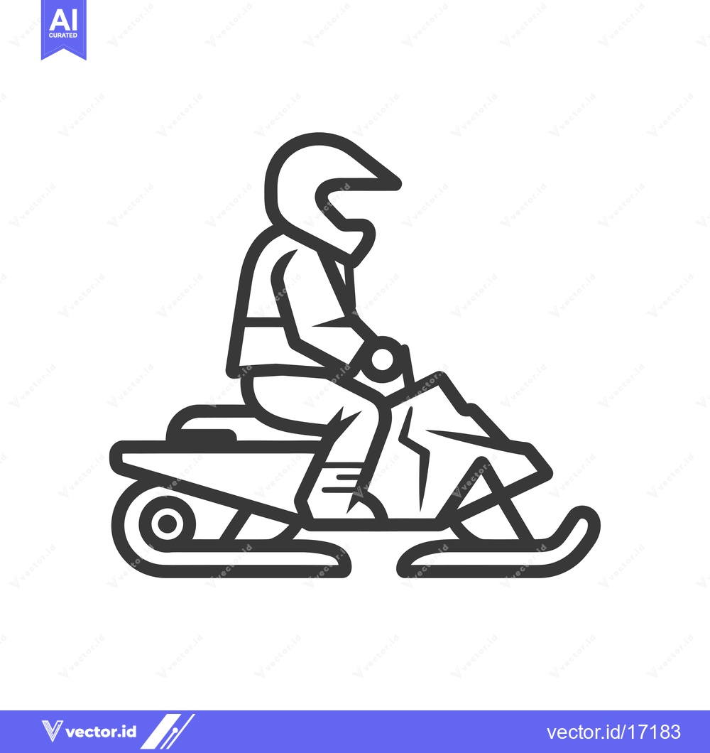 Premium Vector dari A Person Riding a Snowmobile with Helmet and Winter Gear