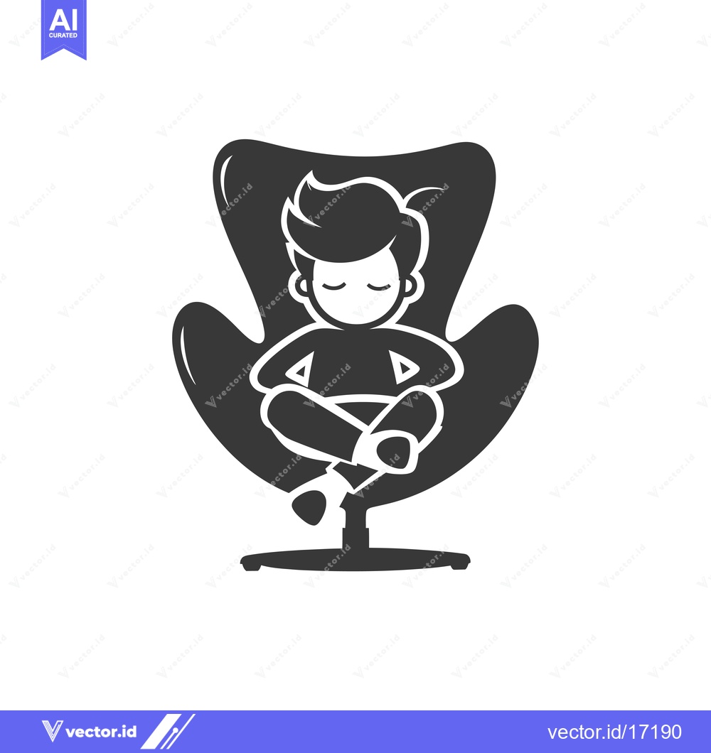 Premium Vector of A Person Sitting in a Swivel Chair With Their Eyes Closed