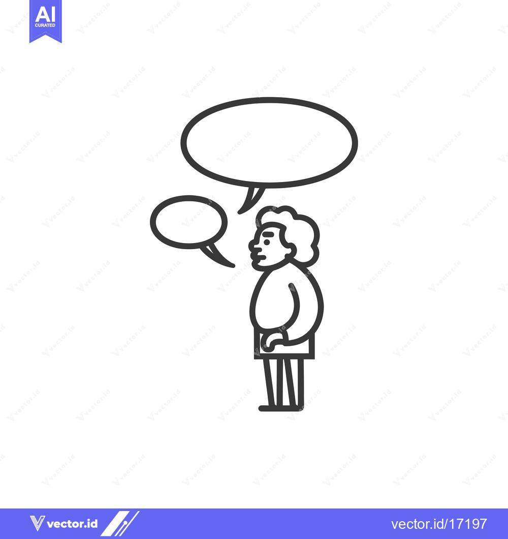 Premium Vector dari A Person Speaking with Two Speech Bubbles Above Their Head