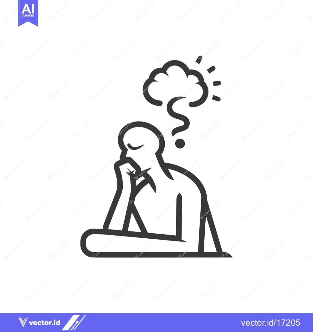 Premium Vector dari A Person Thinking With A Question Mark Above Their Head