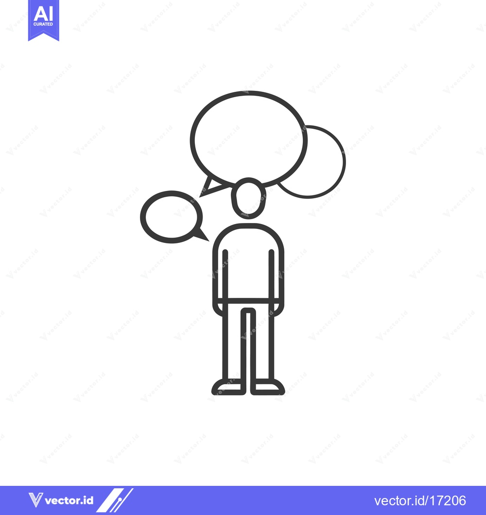 Premium Vector dari A Person Thinking with Three Speech Bubbles Above their Head