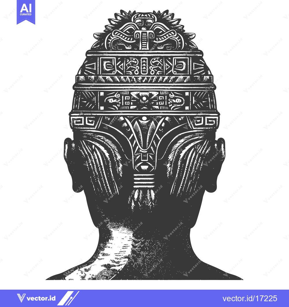Premium Vector dari A Person With Aztec-Inspired Headwear