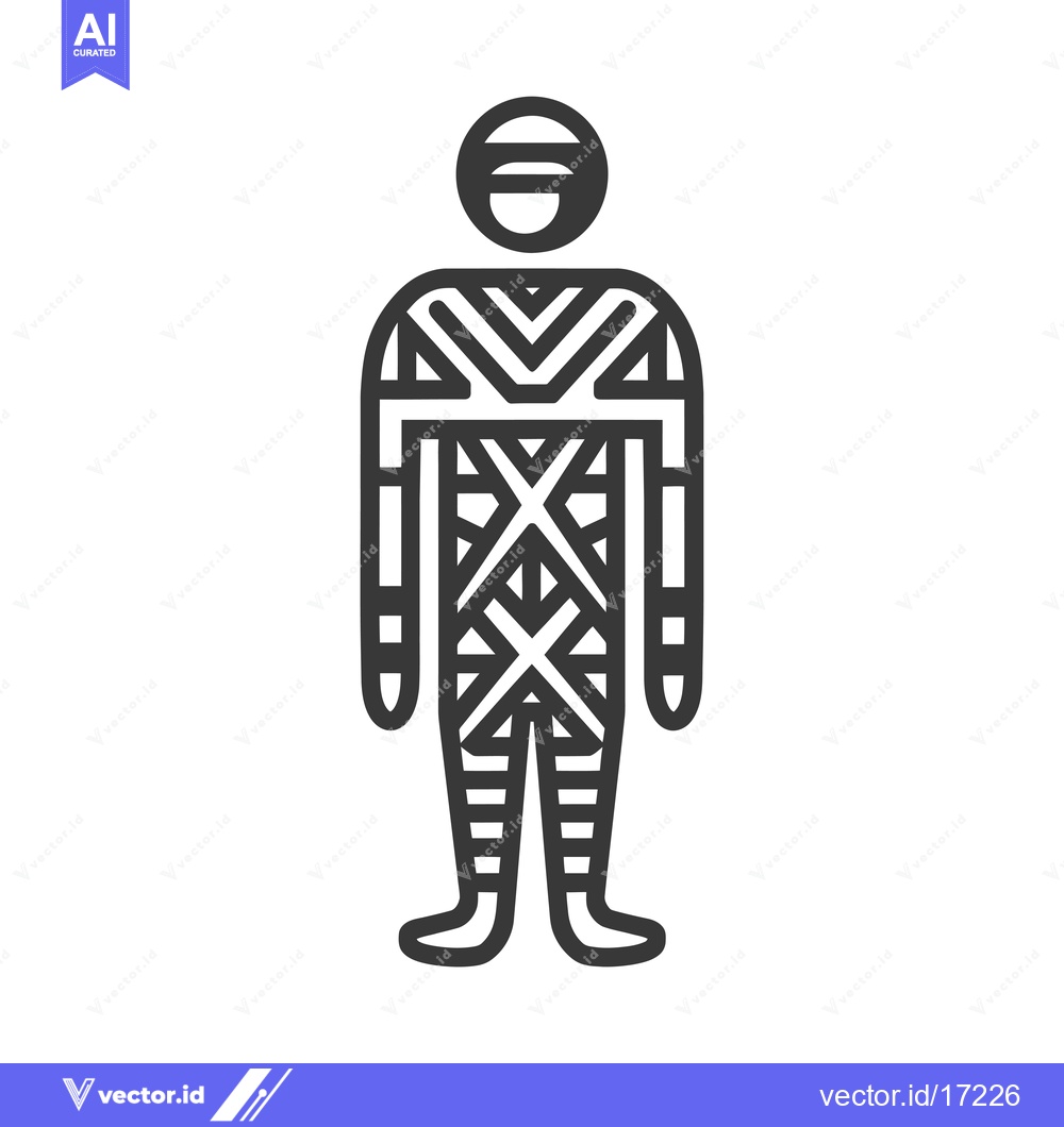 Premium Vector dari A Person Wrapped in Geometric Patterned Bandages