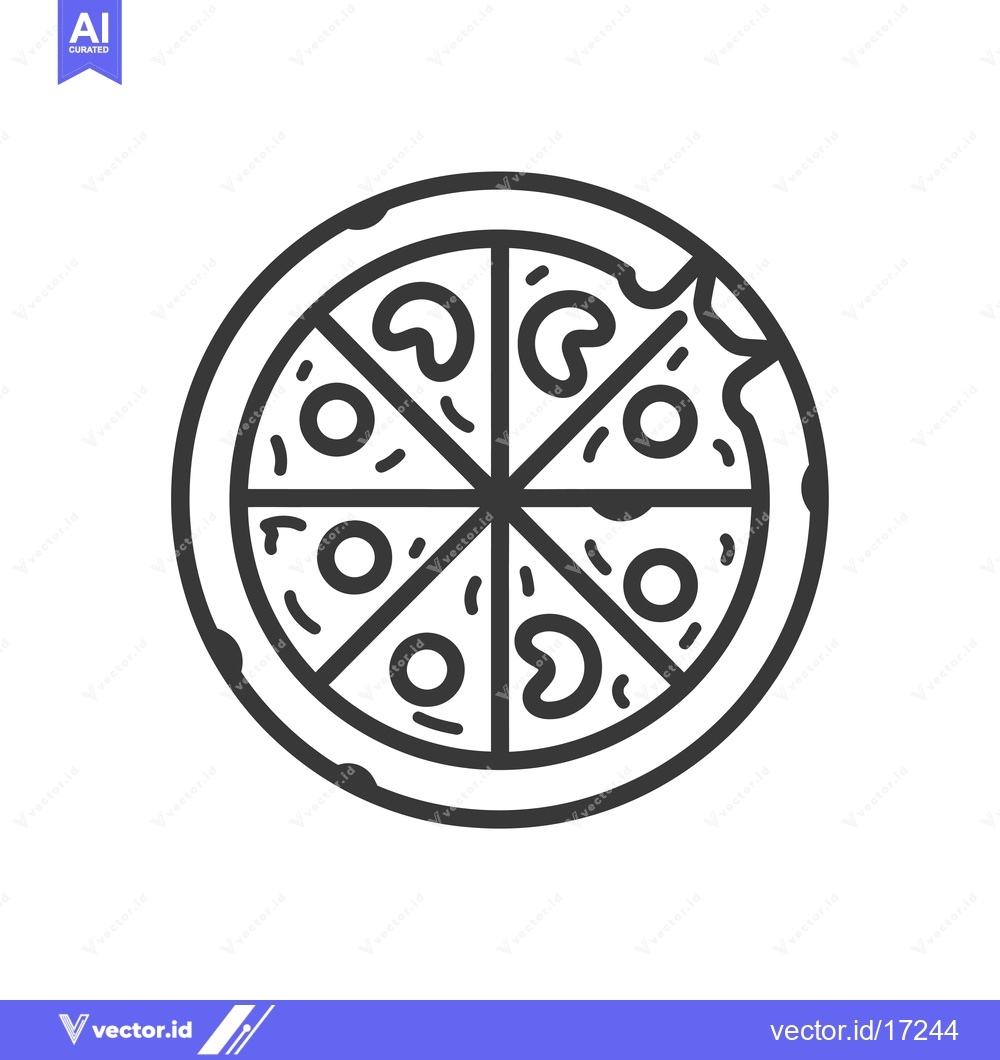 Premium Vector dari A Pizza with Missing Slice and Toppings