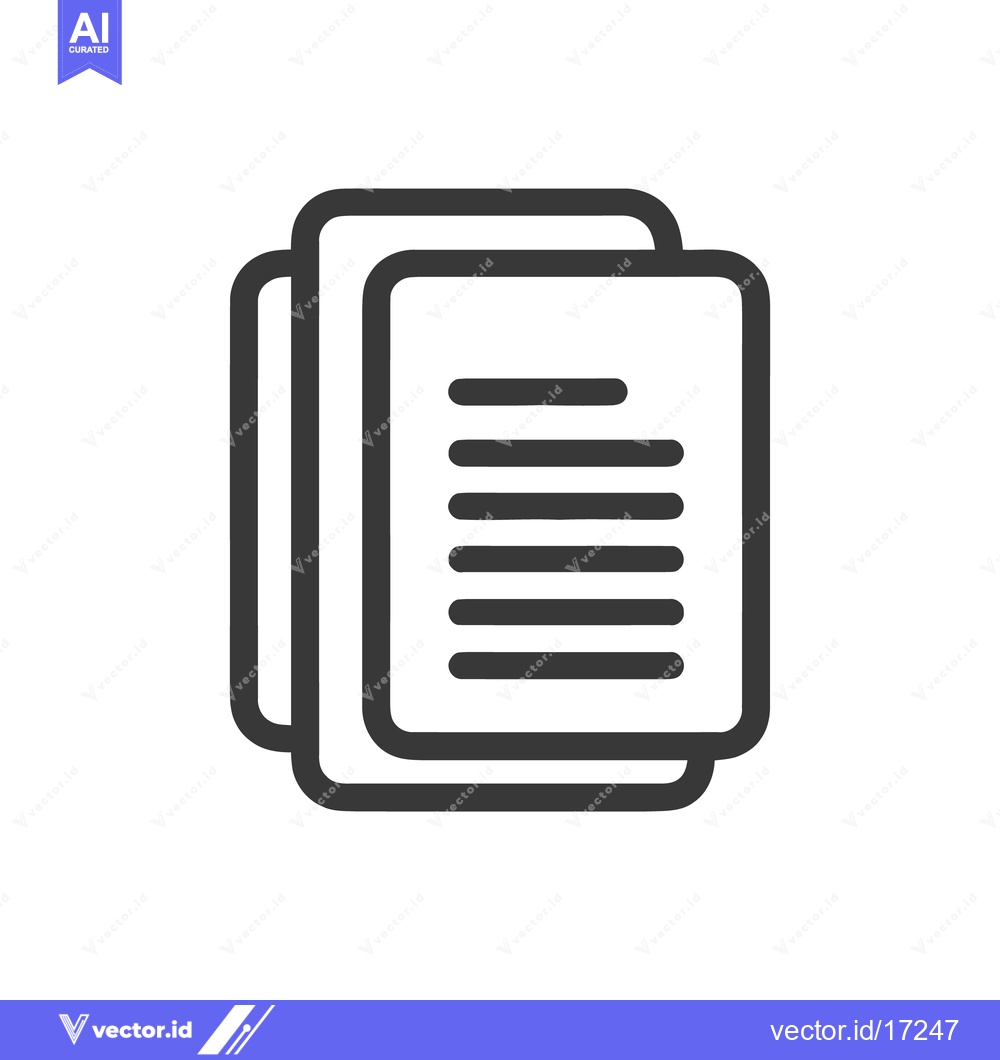 Premium Vector dari Stacked Document Icon with Text Lines, Minimalist Design