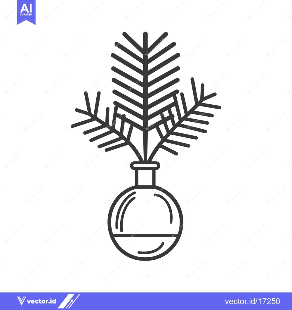 Premium Vector of A Plant Growing from a Round Glass Bottle