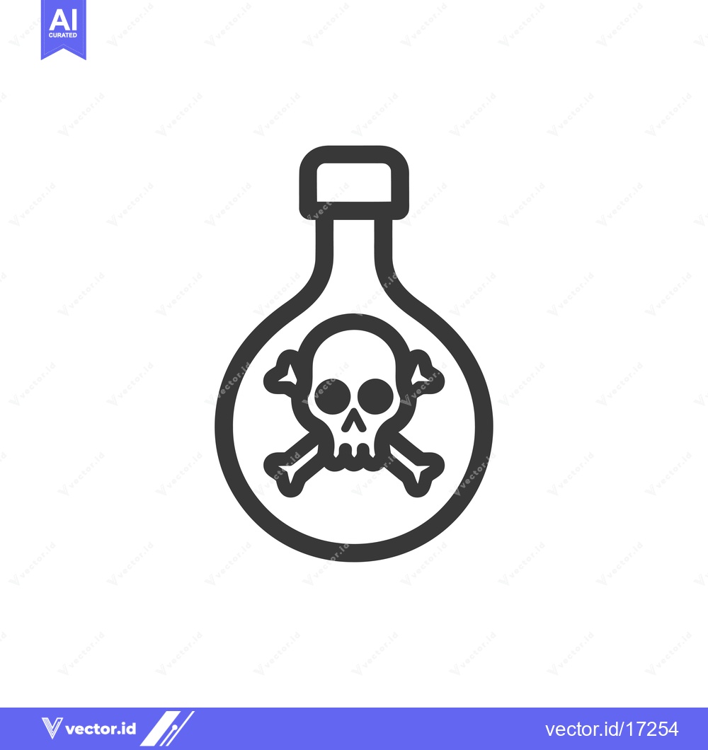 Premium Vector of A Poison Bottle Icon Depicting a Skull and Crossbones