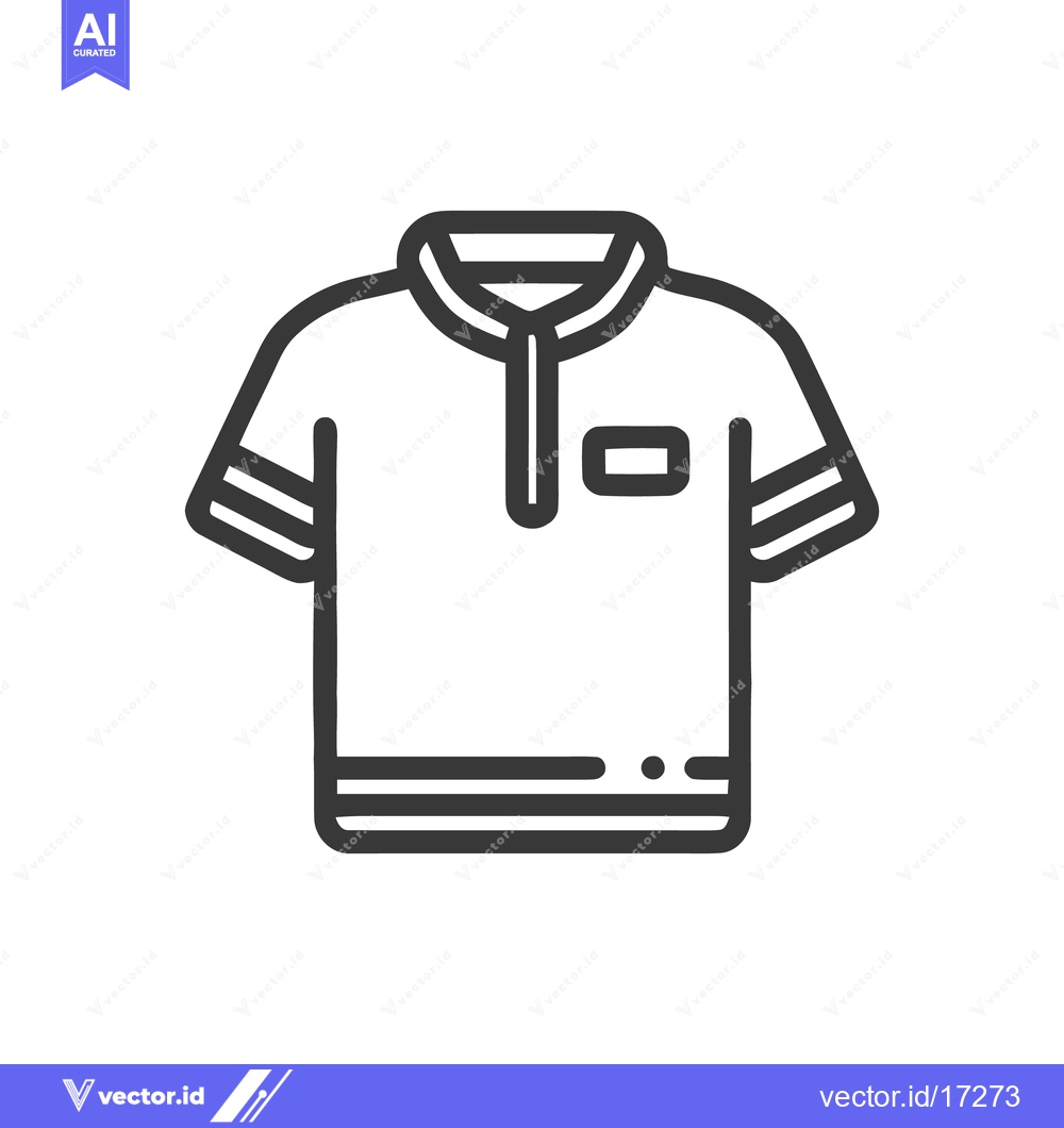 Premium Vector dari Minimalist Polo Shirt Icon with Stripes and Pocket Detail