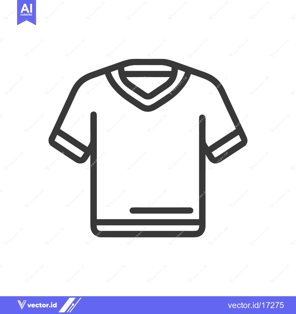 Premium Vector of Minimalist T-Shirt Icon with V-Neck and Short Sleeves Design