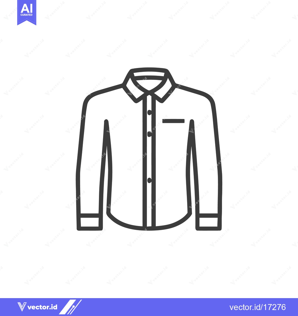 Premium Vector of Minimalist Shirt Icon: Clean Line Art on White Background