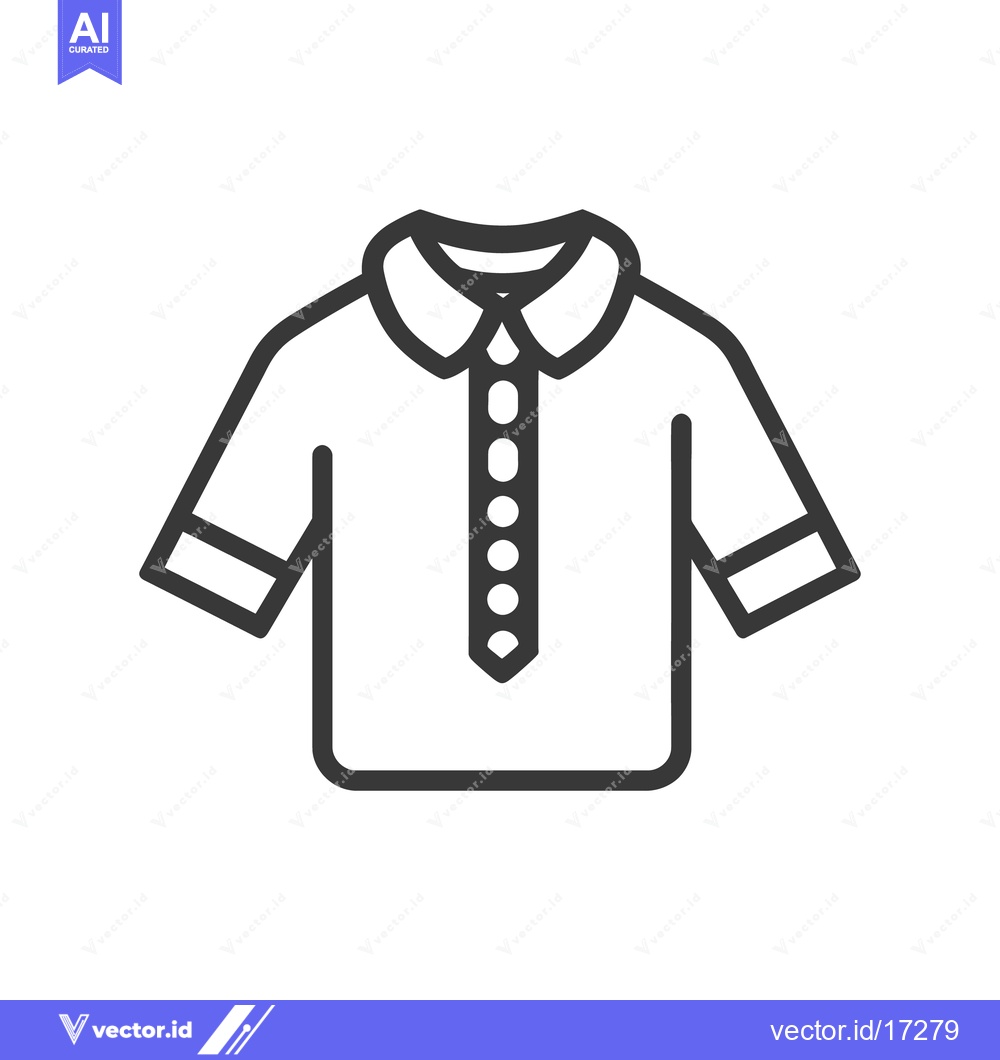 Premium Vector of A simple illustration of a short sleeved buttoned collared shirt